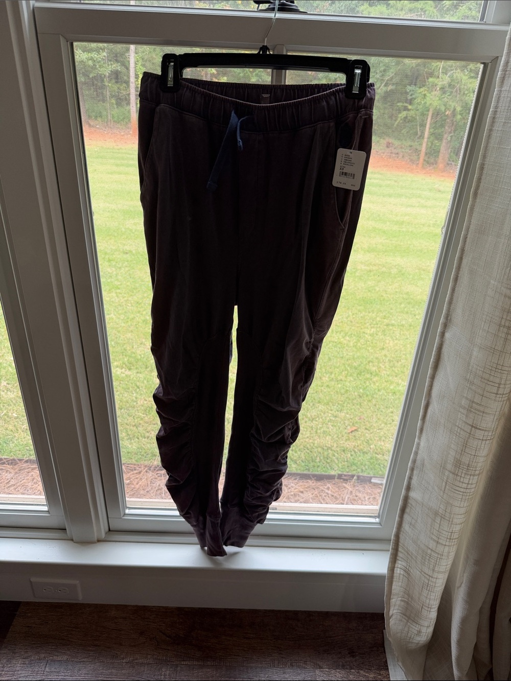 Free People Plum Ruched Jogger Pants